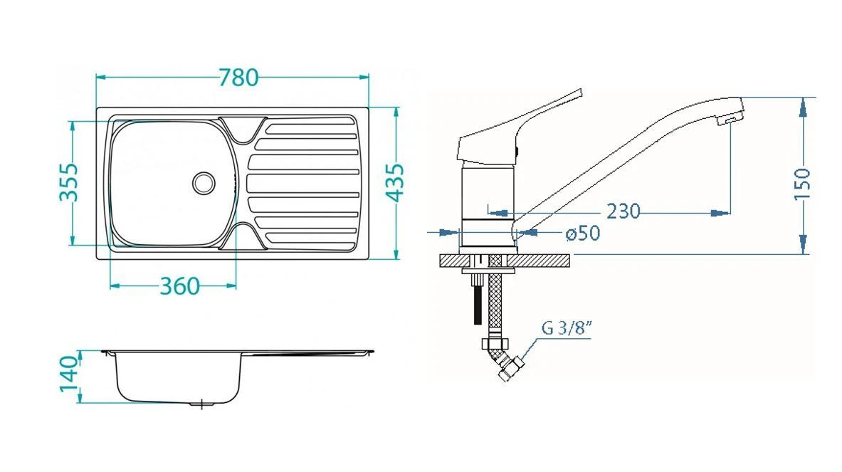 Alveus Set - Set Lavello Basic 170, Baterie Riviera + Regalo, Cromo SETA259 2 Alveus Set - Set Lavello Basic 170, Baterie Riviera + Regalo, Cromo SETA259 - immagine 2