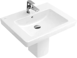 Villeroy & Boch Subway 2.0 - Lavabo Con Troppopieno, 600x470 Mm, Con CeramicPlus, Bianco Alpino 711360R1