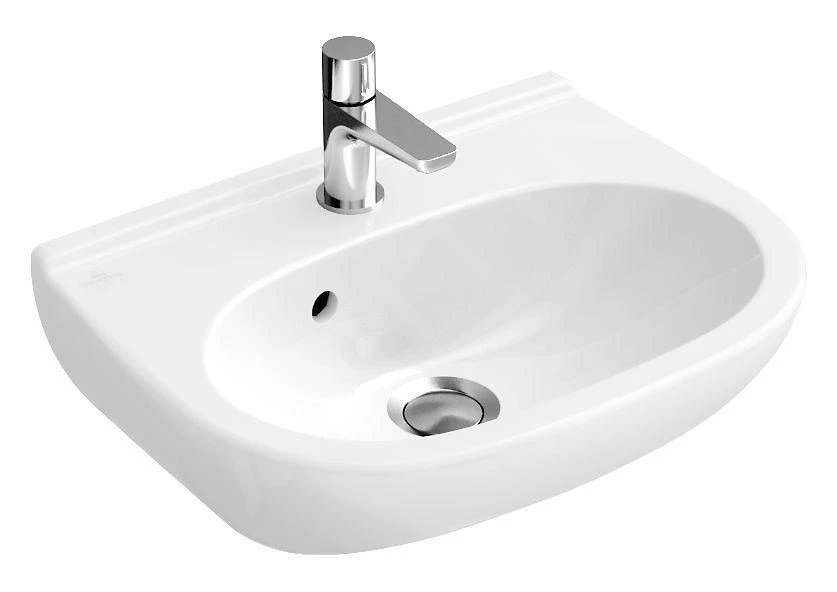 Villeroy & Boch O.novo - Lavamani Compact 450x350 Mm, Con Troppopieno, Foro Per Miscelatore, CeramicPlus, Bianco Alpino 536045R1 1 Villeroy & Boch O.novo - Lavamani Compact 450x350 Mm, Con Troppopieno, Foro Per Miscelatore, CeramicPlus, Bianco Alpino 536045R1