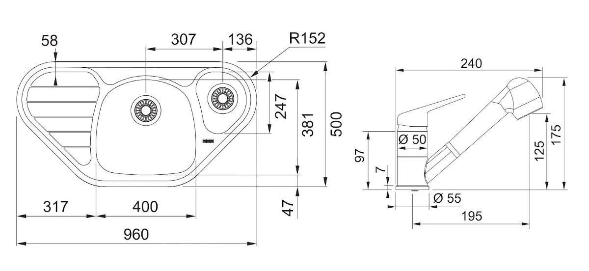 Franke Set - Set N81, Lavello Ad Angolo In Acciaio Inox SKX 651 E E Miscelatore FC 9547.031, Acciaio Inox/cromo 101.0618.836 2 Franke Set - Set N81, Lavello Ad Angolo In Acciaio Inox SKX 651 E E Miscelatore FC 9547.031, Acciaio Inox/cromo 101.0618.836 - immagine 2