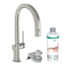 Hansgrohe Aqittura M91 - Miscelatore Da Lavello, Con Bocca Di Erogazione Estraibile E Funzione Di Filtraggio, SBox, Simil Inox 76800800