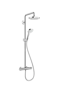 Hansgrohe Croma Select E - Set Doccia Showerpipe 180 Con Termostato, 2 Getti, EcoSmart 9 L/min, Bianco/cromato 27257400