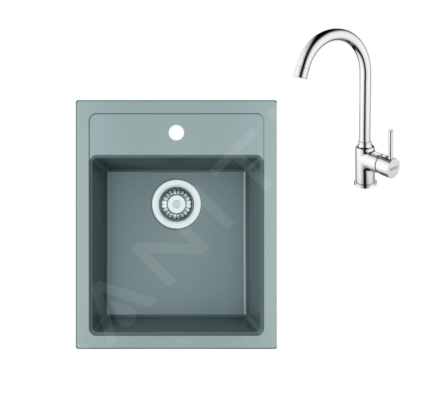 Franke Set - Set Da Cucina T100, Lavello In Tectonite SID 610-40 E Miscelatore FP 9000.031, Grigio/cromo 143.0675.705 1 Franke Set - Set Da Cucina T100, Lavello In Tectonite SID 610-40 E Miscelatore FP 9000.031, Grigio/cromo 143.0675.705