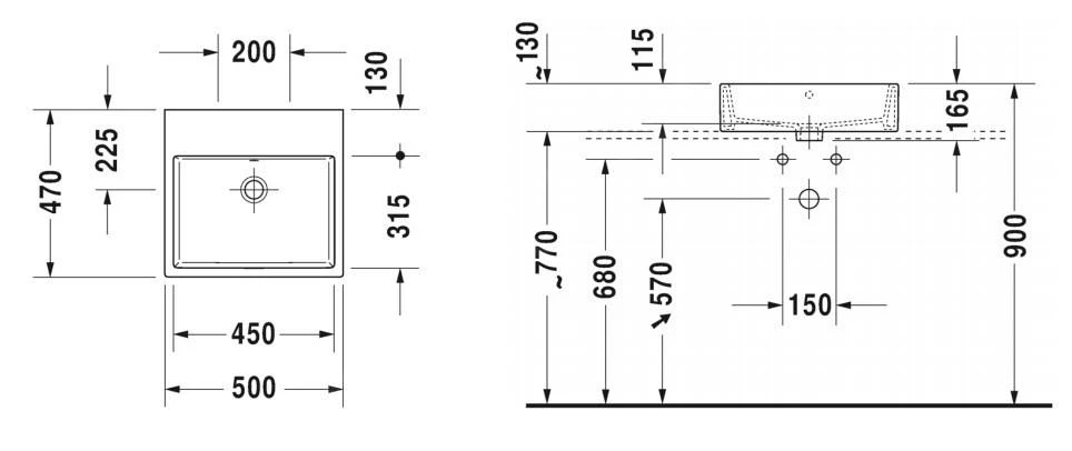 Duravit Vero Air - Lavabo Da Appoggio 500x470 Mm, Con Troppopieno, Senza Foro Per Miscelatore, Bianco 2352500060 2 Duravit Vero Air - Lavabo Da Appoggio 500x470 Mm, Con Troppopieno, Senza Foro Per Miscelatore, Bianco 2352500060 - immagine 2