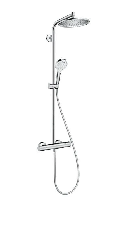 Hansgrohe Crometta - Set Doccia S 240 Showerpipe Con Termostato, EcoSmart 9 L/min, Cromato 27268000 1 Hansgrohe Crometta - Set Doccia S 240 Showerpipe Con Termostato, EcoSmart 9 L/min, Cromato 27268000