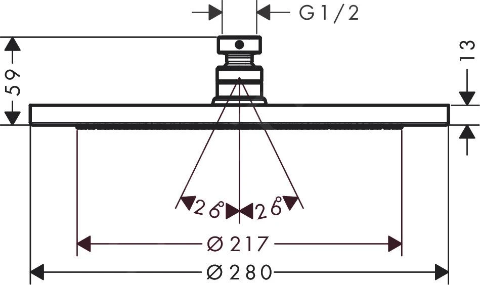 Hansgrohe Croma - Soffione Doccia 280, Bronzo Spazzolato 26220140 2 Hansgrohe Croma - Soffione Doccia 280, Bronzo Spazzolato 26220140 - immagine 2