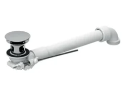 Geberit Accessori - Sifone Salvaspazio Per Lavabi Con Troppopieno, Piletta A Saltarello, Cromo 152.070.21.1