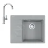 Franke Set - Set G222, Lavello In Fragranite CNG 611-62 TL/7 E Miscelatore FP 0408.031, Pietra Grigia/cromo 114.0650.768