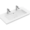 Villeroy & Boch Venticello - Lavabo Da Mobile 1000x500 Mm, Con Troppopieno, 2 Fori Per Miscelatore, Bianco Alpino 4104AK01