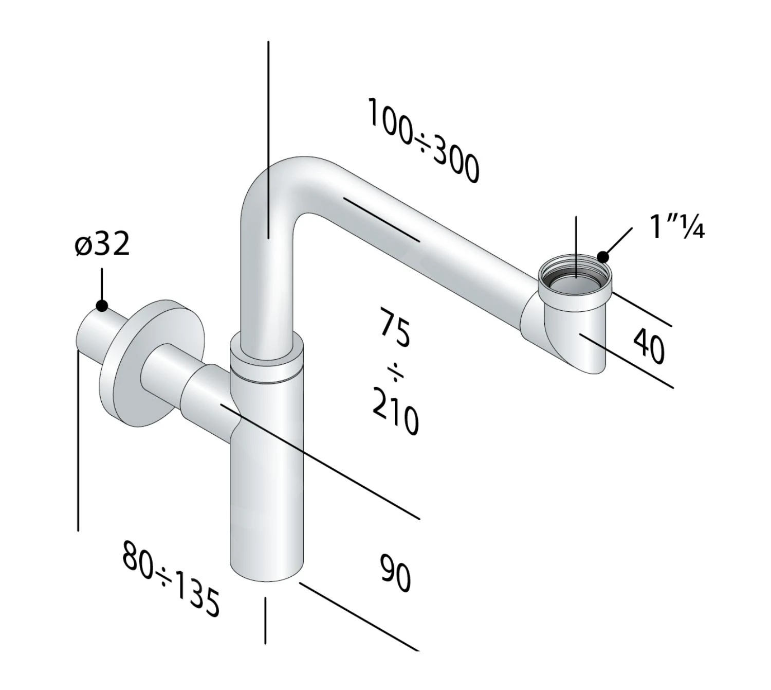 Sapho Omp Tea Toti - Sifone Salvaspazio Per Lavabo, Cromo 711.215.5.K 2 Sapho Omp Tea Toti - Sifone Salvaspazio Per Lavabo, Cromo 711.215.5.K - immagine 2