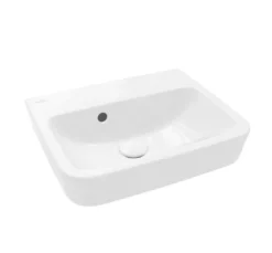 Villeroy & Boch O.novo - Lavamani Da Appoggio, 450x370 Mm, Con Troppopieno, Senza Foro Per Miscelatore, CeramicPlus, Bianco Alpino 43444JR1