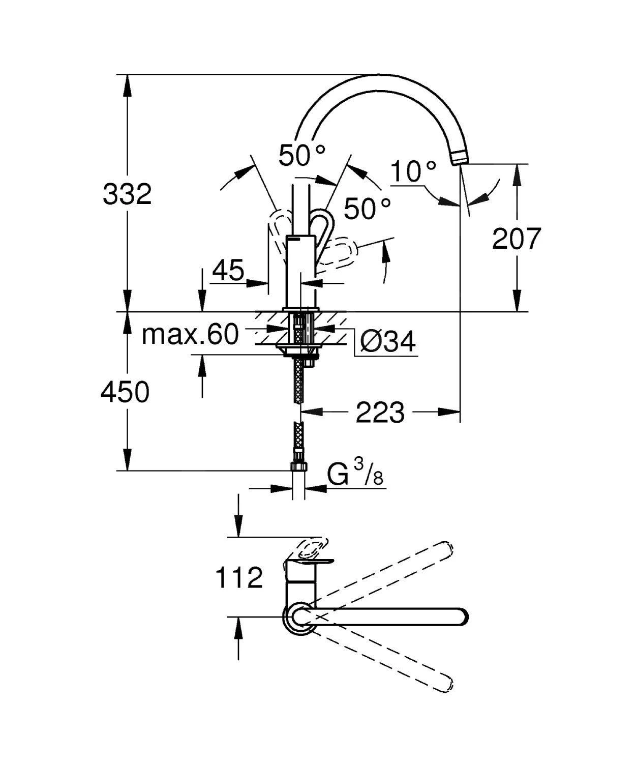 Grohe BauEdge - Miscelatore Monocomando Per Lavello, Cromato 31367000 2 Grohe BauEdge - Miscelatore Monocomando Per Lavello, Cromato 31367000 - immagine 2