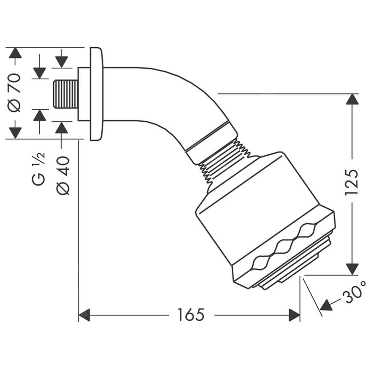 Hansgrohe Clubmaster - Doccia A Pioggia A 3 Getti Con Braccio Doccia, Cromata 27475000 2 Hansgrohe Clubmaster - Doccia A Pioggia A 3 Getti Con Braccio Doccia, Cromata 27475000 - immagine 2