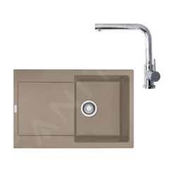 Franke Set - Set Da Cucina G40, Lavello In Fragranite MRG 611 E Miscelatore FN 0147.031, Cashmere/cromo 114.0510.270