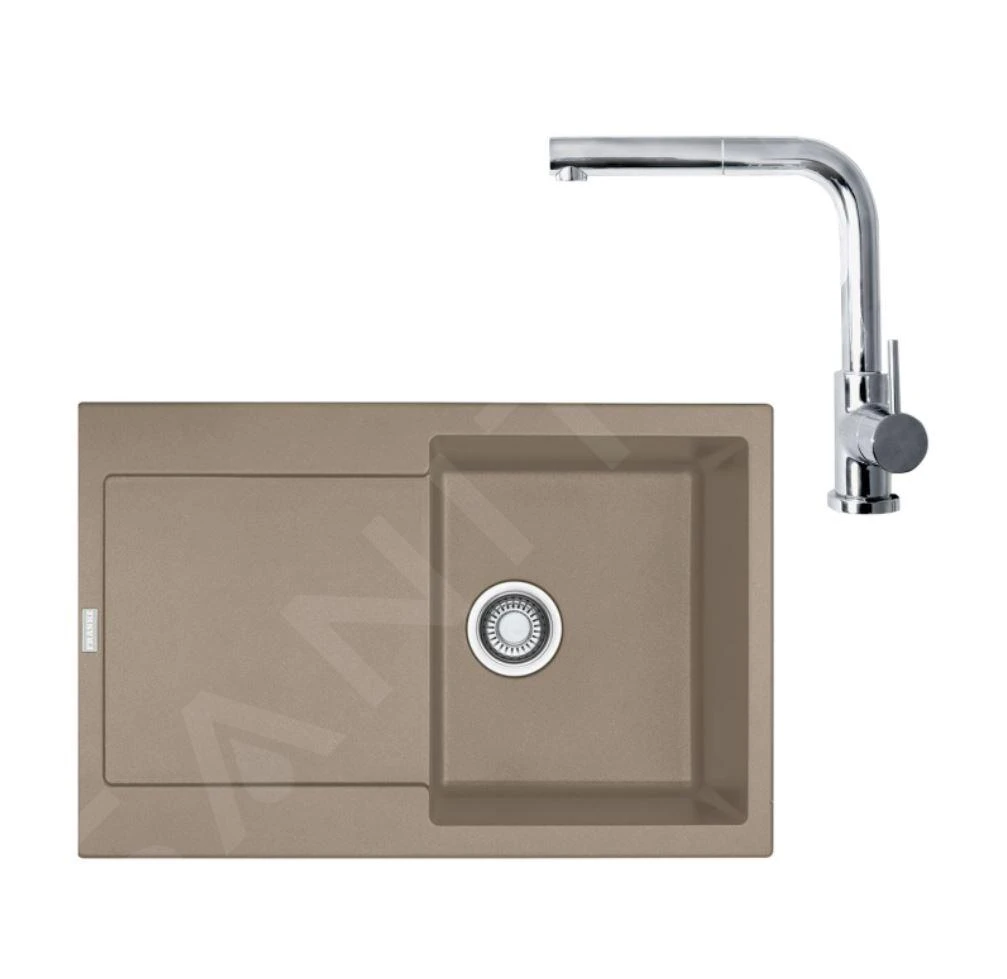 Franke Set - Set Da Cucina G40, Lavello In Fragranite MRG 611 E Miscelatore FN 0147.031, Cashmere/cromo 114.0510.270 1 Franke Set - Set Da Cucina G40, Lavello In Fragranite MRG 611 E Miscelatore FN 0147.031, Cashmere/cromo 114.0510.270