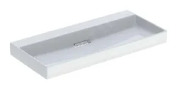Geberit ONE - Lavabo 1050x480x142 Mm, Troppopieno A Scomparsa, Senza Foro Per Miscelatore, Scarico Orizzontale, KeraTect, Bianco 505.045.00.1