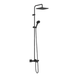 Hansgrohe Vernis Shape - Set Doccia E Vasca Da Bagno Termostatico Showerpipe 240, 2 Getti, Nero Opaco 26900670