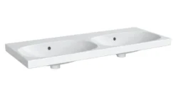 Geberit Acanto - Doppio Lavabo 1200x482 Mm, Senza Foro Per Miscelatore, Con Troppopieno, Bianco 500.628.01.2