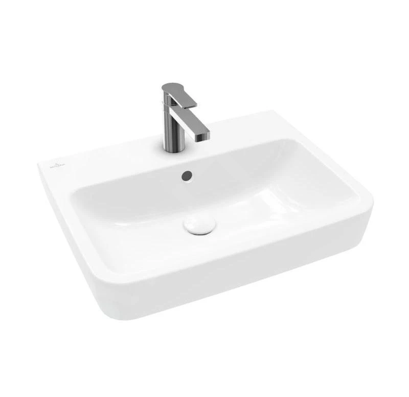 Villeroy & Boch O.novo - Lavabo Da Appoggio, 600x460 Mm, Con Troppopieno, Foro Per Miscelatore, CeramicPlus, Bianco Alpino 4A416GR1 1 Villeroy & Boch O.novo - Lavabo Da Appoggio, 600x460 Mm, Con Troppopieno, Foro Per Miscelatore, CeramicPlus, Bianco Alpino 4A416GR1