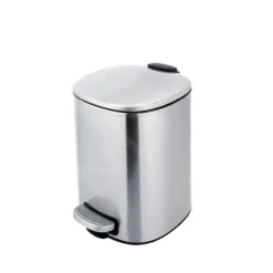 Nimco Pattumiere - Pattumiera 5 L, Acciaio Inox Opaco KOS 9005-10