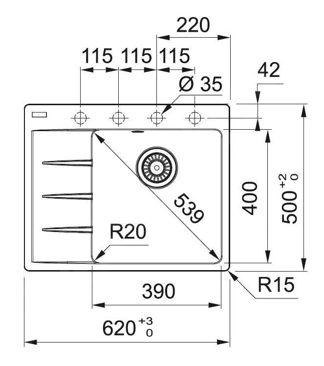 Franke Set - Set G215, Lavello In Fragranite CNG 611-62 TL/2 E Miscelatore FC 3055.901, Nero Spazzolato/cromo 114.0675.669 2 Franke Set - Set G215, Lavello In Fragranite CNG 611-62 TL/2 E Miscelatore FC 3055.901, Nero Spazzolato/cromo 114.0675.669 - immagine 2