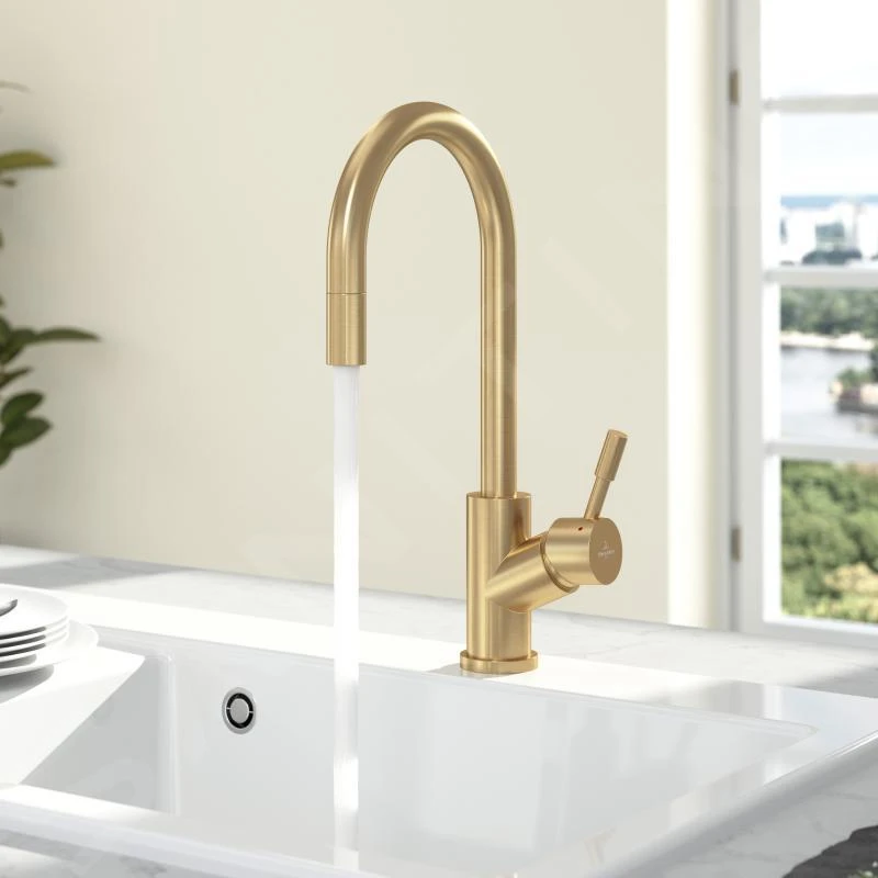 Villeroy & Boch Umbrella - Miscelatore Da Lavello Con Bocca Di Erogazione Estraibile, Color Oro 92540003 6 Villeroy & Boch Umbrella - Miscelatore Da Lavello Con Bocca Di Erogazione Estraibile, Color Oro 92540003 - immagine 6