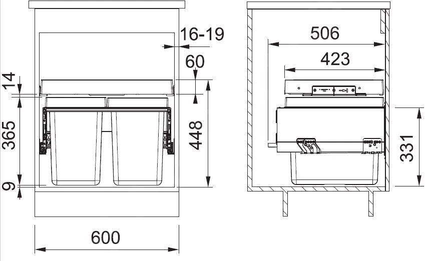 Franke Differenziatori - Cestino Portarifiuti Incorporato FX 60 26-26 121.0557.764 2 Franke Differenziatori - Cestino Portarifiuti Incorporato FX 60 26-26 121.0557.764 - immagine 2