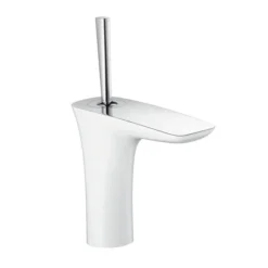 Hansgrohe PuraVida - Miscelatore Monocomando 110 Per Lavabo, Con Sistema Di Scarico, Bianco/cromato 15074400