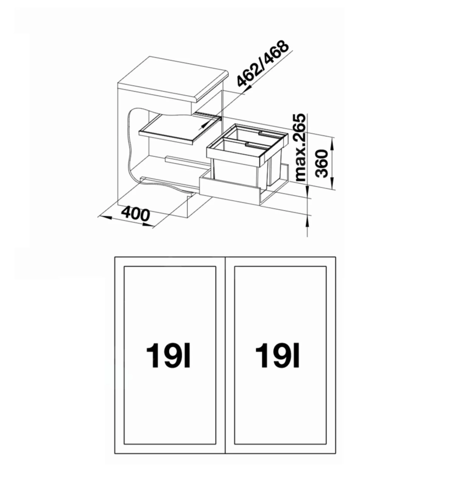 Blanco Flexon II - Pattumiera Ad Incasso, 38 L 521469 2 Blanco Flexon II - Pattumiera Ad Incasso, 38 L 521469 - immagine 2
