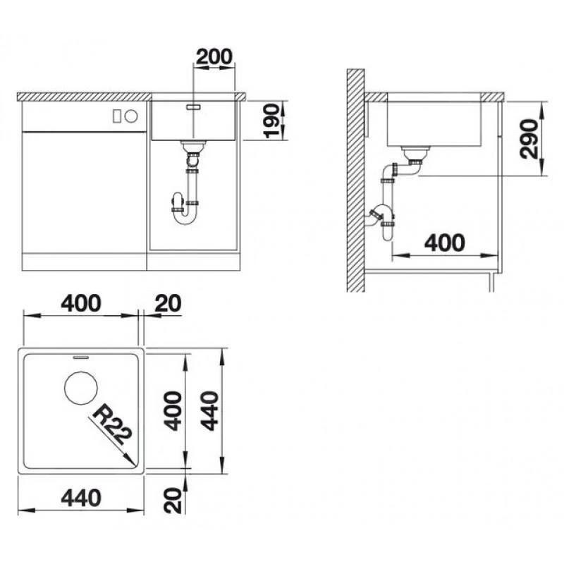 Blanco Andano 400 - Lavello, 440x440 Mm, Acciaio Inox 522959 2 Blanco Andano 400 - Lavello, 440x440 Mm, Acciaio Inox 522959 - immagine 2