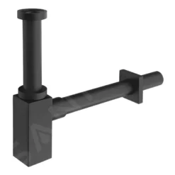 Sapho Sifoni - Sifone Per Lavabo 1 1/4, Scarico 32 Mm, Quadrato, Nero Opaco SI415