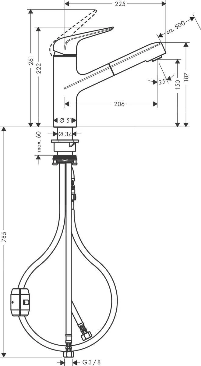 Hansgrohe Focus M42 - Miscelatore Da Lavello M427-H150 ECO, Con Bocca Di Erogazione Estraibile, EcoSmart, Cromo 71865000 2 Hansgrohe Focus M42 - Miscelatore Da Lavello M427-H150 ECO, Con Bocca Di Erogazione Estraibile, EcoSmart, Cromo 71865000 - immagine 2