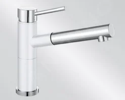 Blanco Alta S - Miscelatore Da Lavello Con Bocca Di Erogazione Estraibile, Bianco/cromo 515327 -Serie Rubinetti Negozio d63ac0d23225ab9efc0da53d