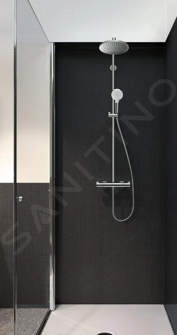 Hansgrohe Crometta - Set Doccia S 240 Showerpipe Con Termostato, EcoSmart 9 L/min, Cromato 27268000 3 Hansgrohe Crometta - Set Doccia S 240 Showerpipe Con Termostato, EcoSmart 9 L/min, Cromato 27268000 - immagine 3
