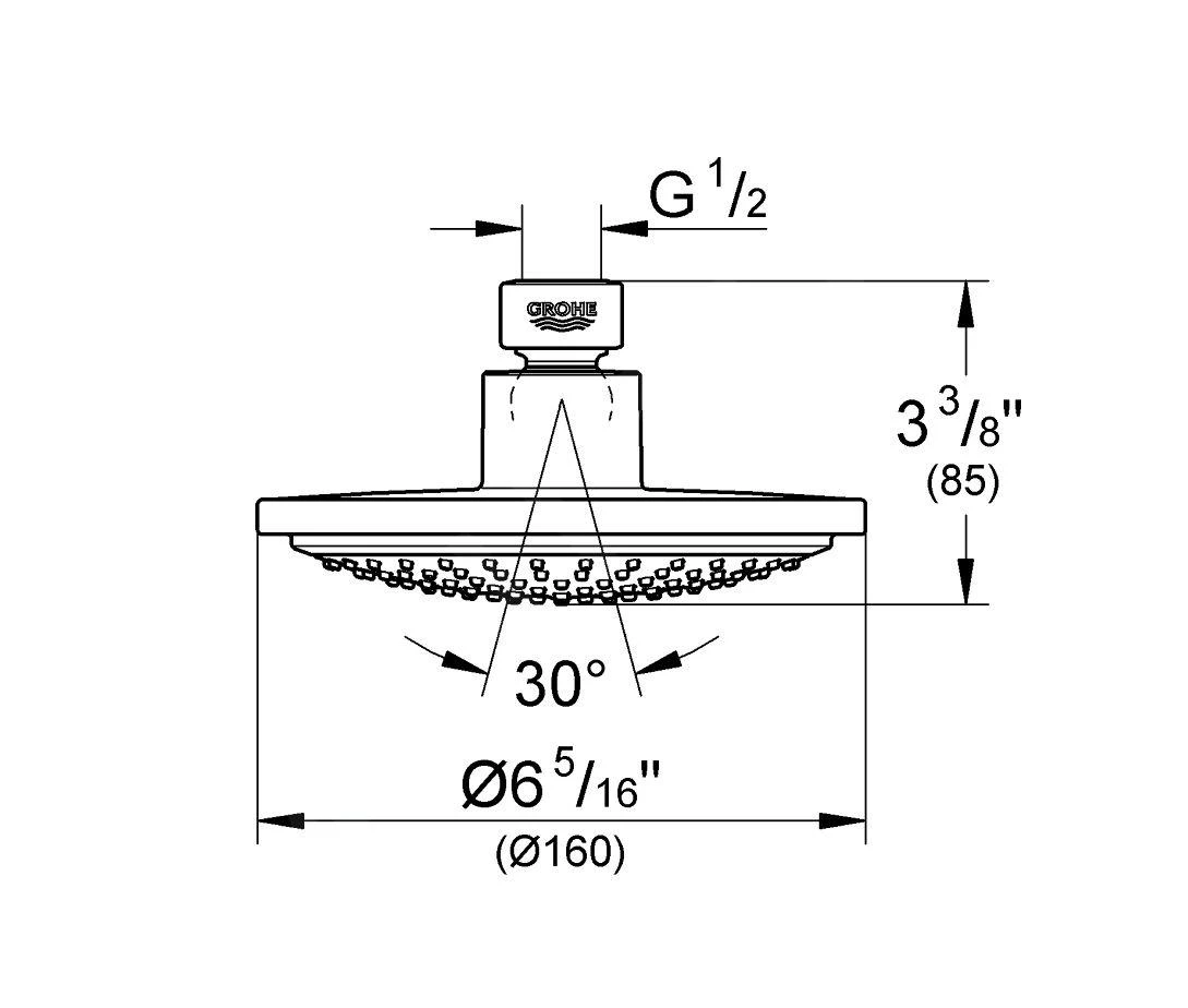 Grohe Euphoria - Soffione Doccia Cosmopolitan 160, Cromato 28233000 2 Grohe Euphoria - Soffione Doccia Cosmopolitan 160, Cromato 28233000 - immagine 2
