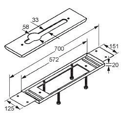 Kludi Accessori - Piastra Di Montaggio Per Miscelatore A 3 Fori Per Vasca Da Bagno 7614946-00 2 Kludi Accessori - Piastra Di Montaggio Per Miscelatore A 3 Fori Per Vasca Da Bagno 7614946-00 - immagine 2