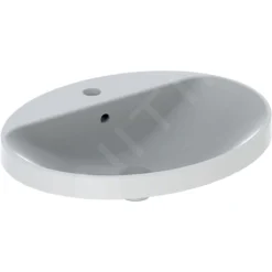 Geberit VariForm - Lavabo Ad Incasso 600x480 Mm, Con Troppopieno, Foro Per Miscelatore, Bianco 500.724.01.2