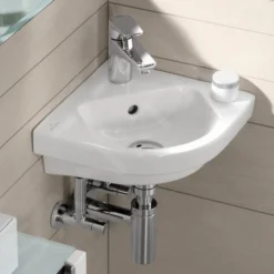 Villeroy & Boch Subway 2.0 - Lavamani Ad Angolo 320x320 Mm, Con Troppopieno A Foro Per Miscelatore, Ceramicplus, Bianco 731945R1 -Serie Rubinetti Negozio e6fe568eb84ae5316f100485