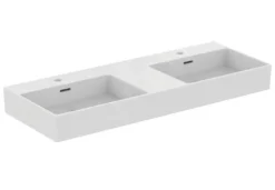 Ideal Standard Extra - Lavabo Doppio Da Appoggio 1200x450 Mm, Con Troppopieno, Fori Per Miscelatore, Bianco T391301
