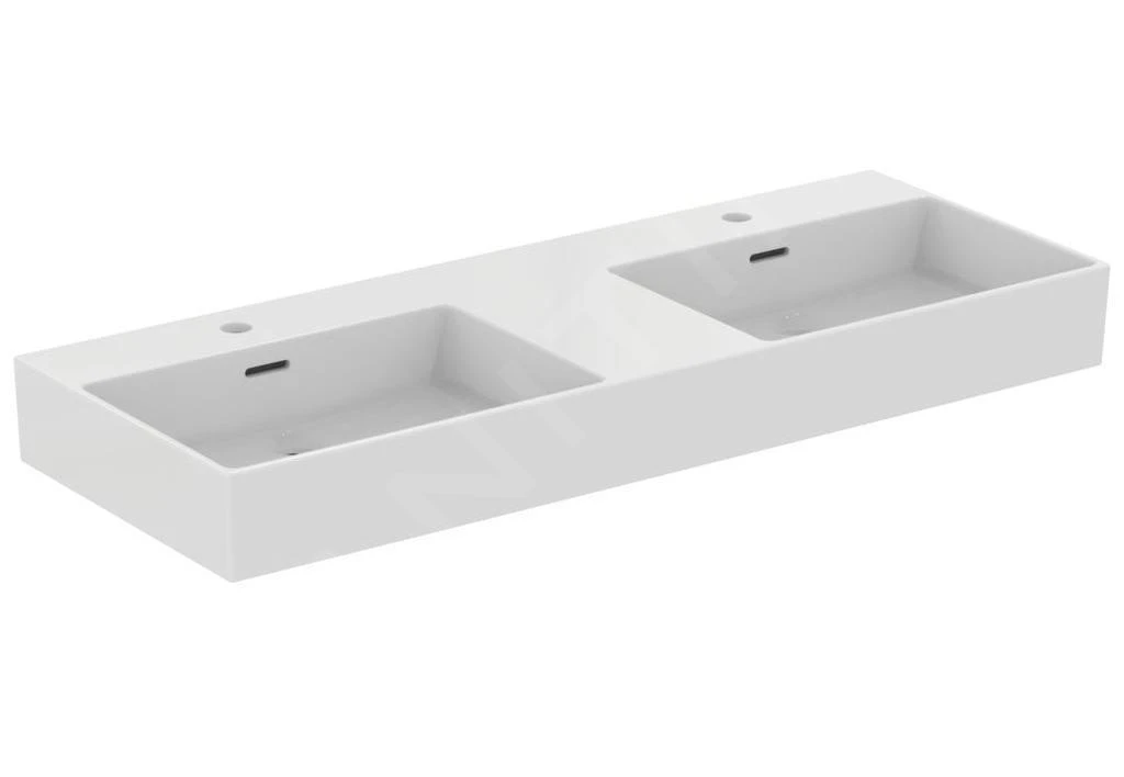 Ideal Standard Extra - Lavabo Doppio Da Appoggio 1200x450 Mm, Con Troppopieno, Fori Per Miscelatore, Bianco T391301 1 Ideal Standard Extra - Lavabo Doppio Da Appoggio 1200x450 Mm, Con Troppopieno, Fori Per Miscelatore, Bianco T391301