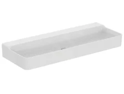 Ideal Standard Conca Ceram - Lavabo Doppio 1200x450 Mm, Senza Troppopieno, Senza Foro Per Miscelatore, Bianco T380901
