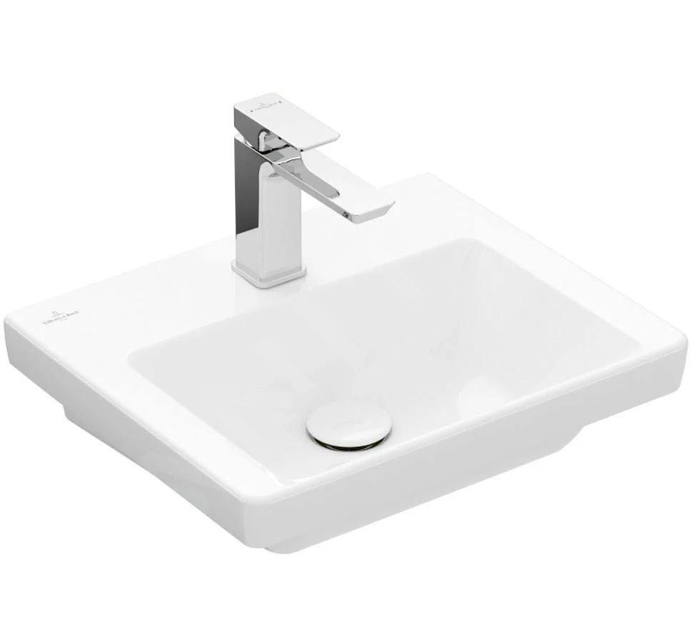 Villeroy & Boch Subway 3.0 - Lavamani 450x370 Mm, Senza Troppopieno, Foro Per Miscelatore, CeramicPlus, Stone White 437046RW 1 Villeroy & Boch Subway 3.0 - Lavamani 450x370 Mm, Senza Troppopieno, Foro Per Miscelatore, CeramicPlus, Stone White 437046RW