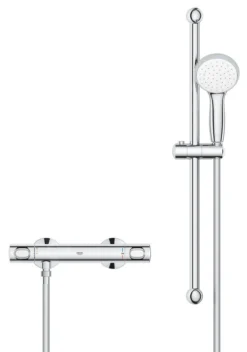 Grohe Precision Flow - Set Doccia Termostatico A Parete, Con Asta Saliscendi 620 Mm, Cromo 34841000 -Serie Rubinetti Negozio f949c2ef3845953bbf95c52c