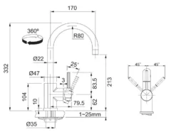 Franke Set - Set Da Cucina G56, Lavello In Granito BFG 611-78, Onice + Miscelatore FC 650, Cromo 114.0323.875 -Serie Rubinetti Negozio fd64fecfc4d6e2dc1f886e96